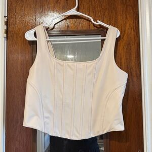 Express Cream Square-Neck Cropped Tank